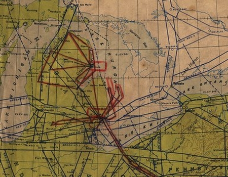 CFPNA: Plan de Vol - Zone  Oscoda - Selfridge (Mi)
