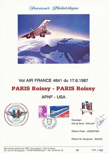 CFPNA: Vol Air france Concorde - Coll° EdGMPC.